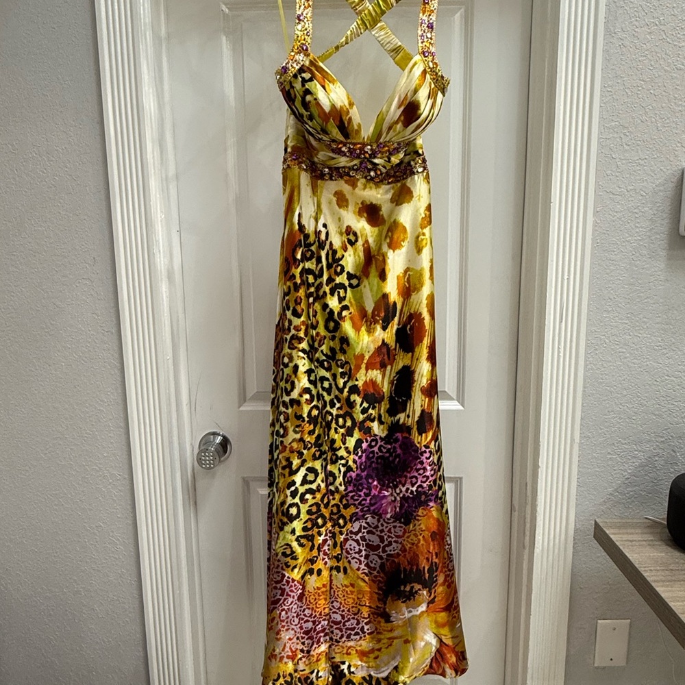 Vibrant Animal Print Maxi Dress        size 11/12